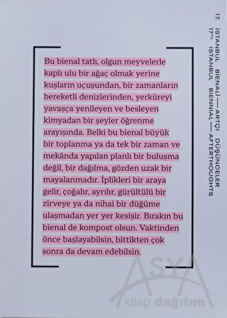 17. İstanbul Bienali - Artçı Düşünceler (Katalog)