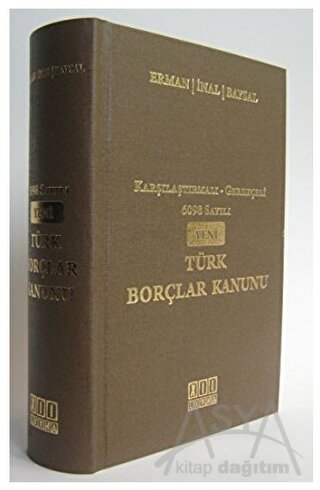 6098 Sayılı Yeni Türk Borçlar Kanunu (Ciltli)