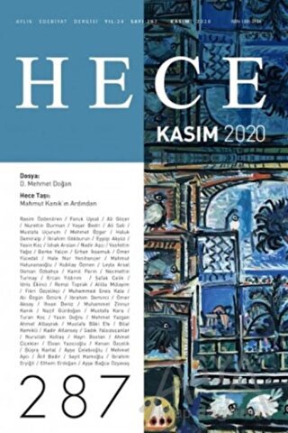 Hece Aylık Edebiyat Dergisi Sayı: 287 Kasım 2020