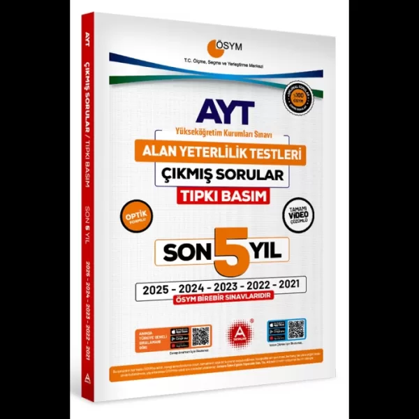 Son 5 yıl AYT Çıkmış Sorular-Tıpkı Basım-Bire Bir ÖSYM-Tamamı Video Çözümlü