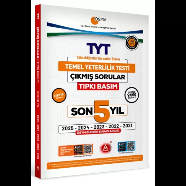 Son 5 yıl TYT Çıkmış Sorular-Tıpkı Basım-Bire Bir ÖSYM-Tamamı Video Çözümlü
