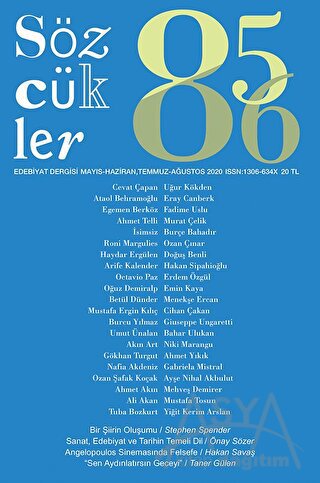 Sözcükler Dergisi Sayı: 85-86 Mayıs Haziran - Temmuz Ağustos 2020