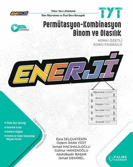Palme Yayınları TYT Permütasyon Kombinasyon Binom ve Olasılık Enerji Konu Özetli Soru Fasikülü