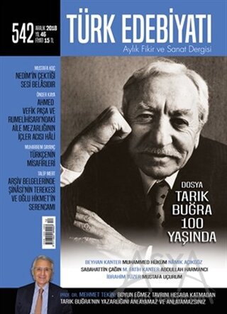 Türk Edebiyatı Dergisi Sayı: 542 Aralık 2018