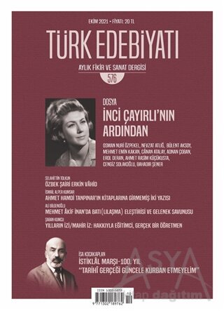 Türk Edebiyatı Dergisi Sayı: 576 Ekim 2021